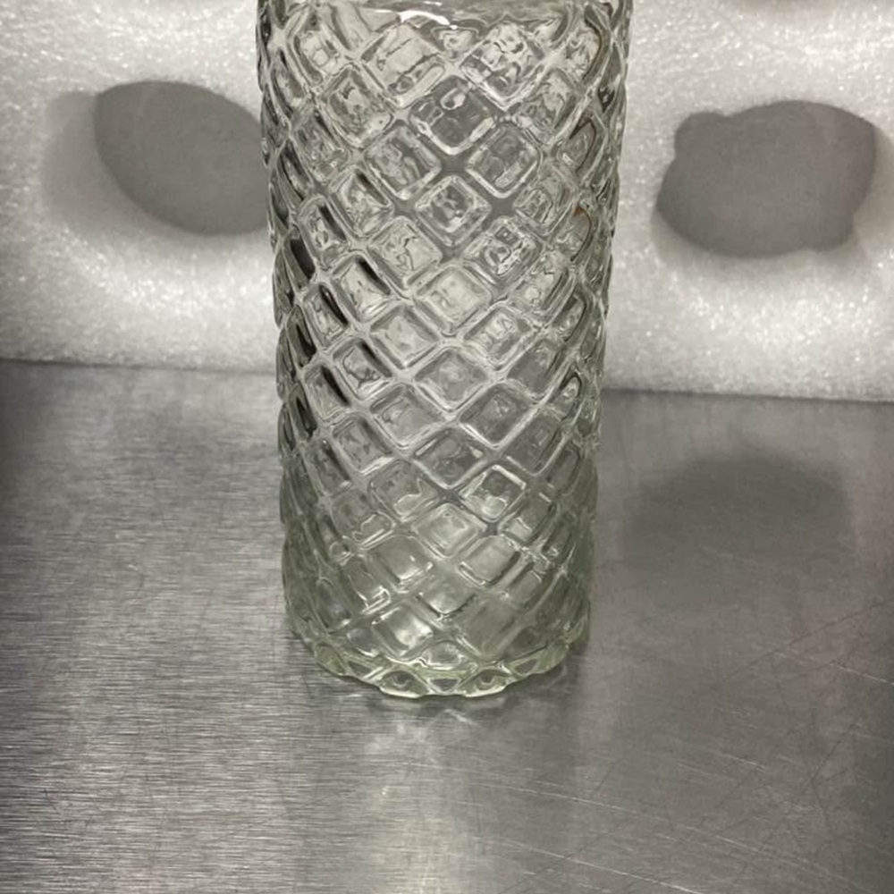 Textured Clear Glass Vase
